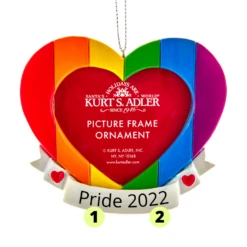Kurt Adler Pride Picture Frame Personalized Christmas Ornament D4210