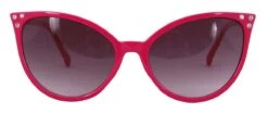 Modern Cat Eye Costume Glasses Adult: Pink & Smoke