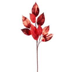 Raz 34.5" Red Metallic Leaf Christmas Tree Spray F4310301 -Christmas Central F4310301 1 99161.1686082338
