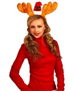 Forum Novelties Antlers With Hat Costume Accessory Headband Brown