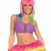 Forum Novelties Club Candy Asymmetrical Cut Costume Bra Top Adult: Purple