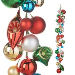 Raz 4' Vintage Ornament Ball Garland G4332708