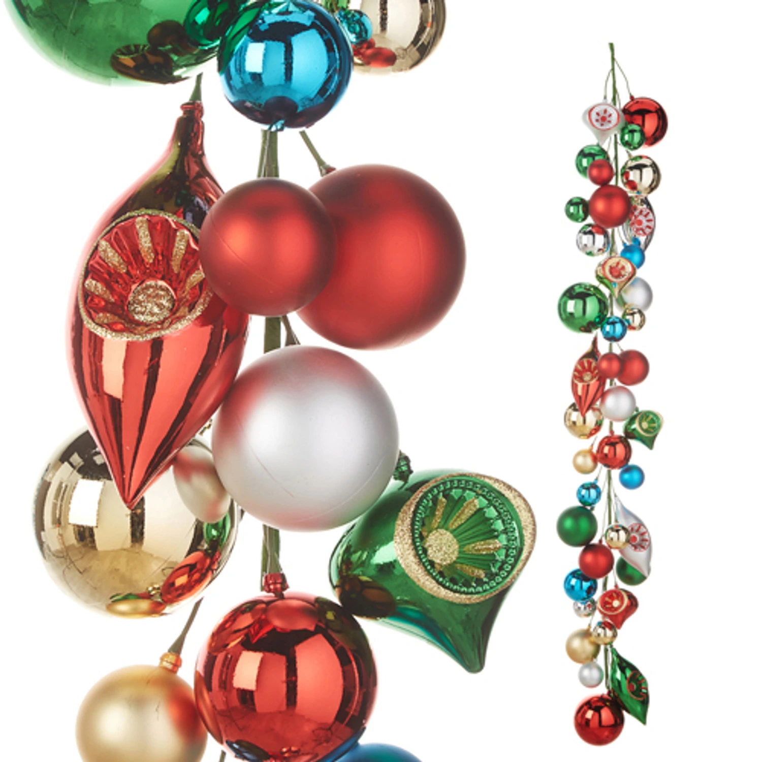 Raz 4' Vintage Ornament Ball Garland G4332708 1 Raz 4' Vintage Ornament Ball Garland G4332708