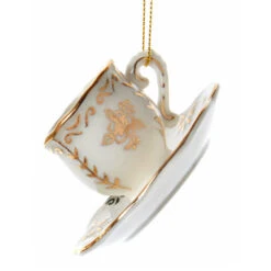 Kurt Adler 3" White And Gold Teacup Porcelain Christmas Ornament J7487 -Christmas Central J7487b 04190.1653410211