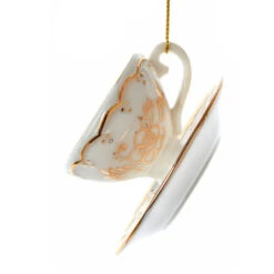 Kurt Adler 3" White And Gold Teacup Porcelain Christmas Ornament J7487 -Christmas Central J7487c 11117.1653410215
