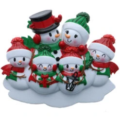 Snowman Family Of 6 Personalized Christmas Ornament OR2255-6 -Christmas Central OR2255 6 10026.1654023436