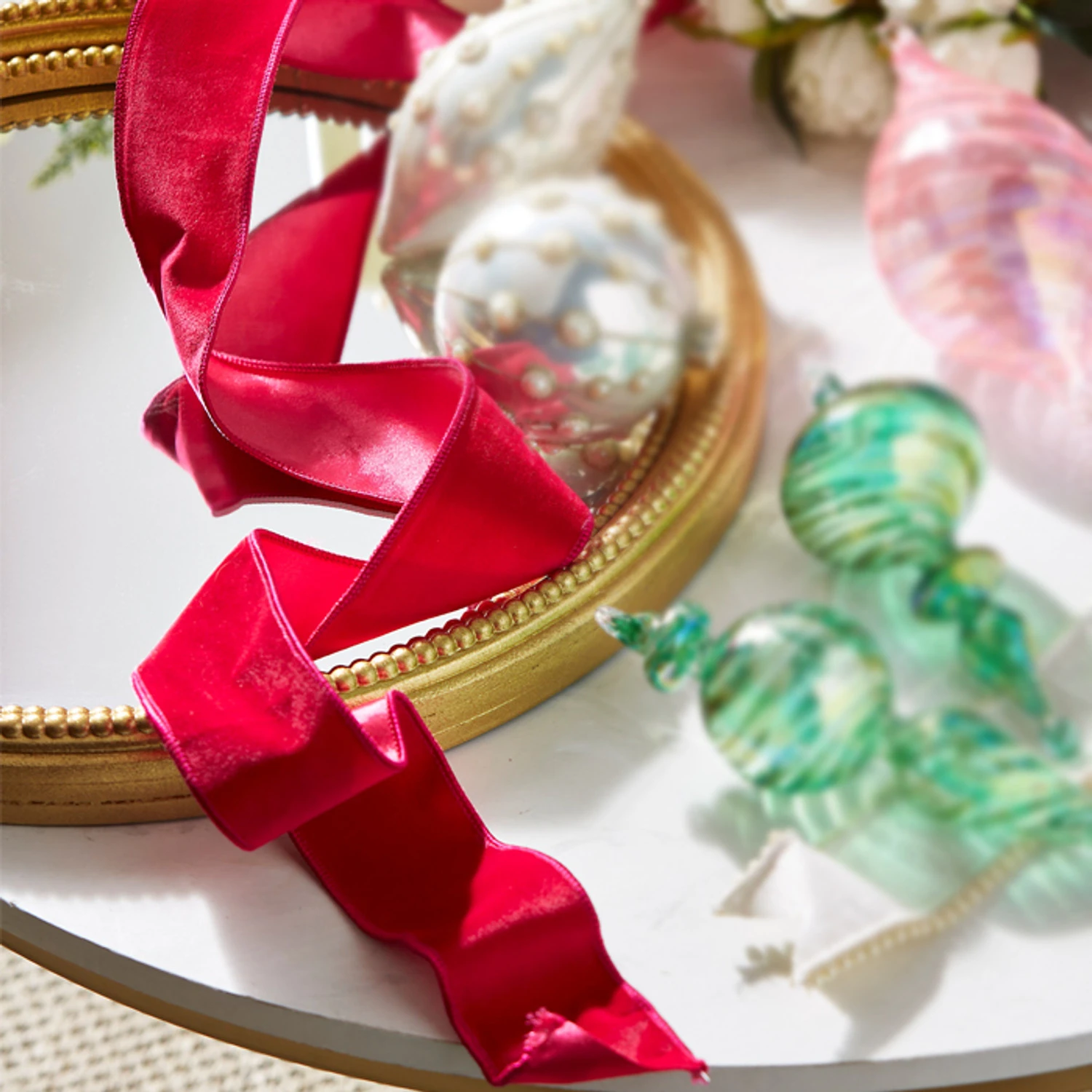 Raz 2.5" Hot Pink Velvet Wired Christmas Ribbon R4371814 1 Raz 2.5" Hot Pink Velvet Wired Christmas Ribbon R4371814