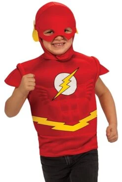 The Flash Muscle Chest Child Costume Shirt W/ Headpiece