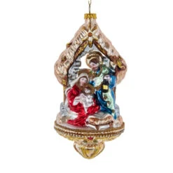 Kurt Adler Glass Nativity Family Ornament