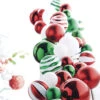 Raz 4' Green, Red, And White Mixed Ball Christmas Garland G4032704
