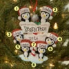 Penguin Family Of 6 At The North Pole Personalized Christmas Ornament OR1739-6