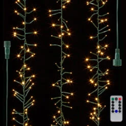 Raz 34' Connectable Cluster Garland Green Wire With White Lights Christmas Light Strand L4137016 -Christmas Central apibzybiq 24600.1646091910