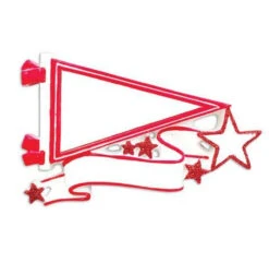 Glittered Red Sports Pennant Personalized Christmas Ornament OR1558-RD -Christmas Central apicv8n0b 38017.1646091905