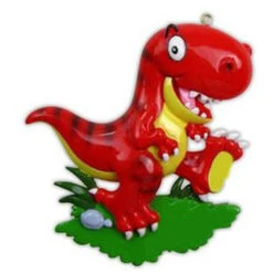 Red T-Rex Dinosaur Personalized Christmas Ornament OR816-A -Christmas Central apihpo6gk 36972.1646091958