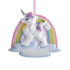 Kurt Adler 4.5" Unicorn And Rainbow Personalized Christmas Ornament W8457 -Christmas Central apijcrfnw 89254.1646091869