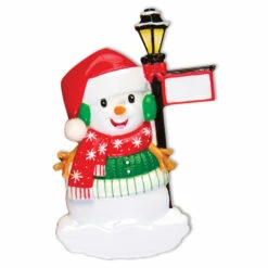 Snowman Standing By A Light Post Personalized Christmas Ornament -Christmas Central apikdebyx 34813.1646091882