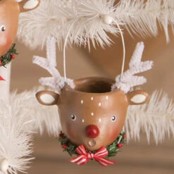 Bethany Lowe 3" Mini Reindeer Christmas Bucket Figure Or Ornament ML0425 -Christmas Central apiodriv4 47511.1646091951