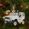 White Jeep 4X4 Personalized Christmas Ornament White OR1763-W