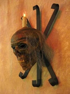 "Corpsed Head Skull Wall Sconce" Haunted House Lighting -Christmas Central corpsed head skull wall sconce haunted house lighting 23696398593