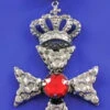Cross & Crown Antique Silver Costume Pendant
