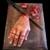 "Cutting Board With Magnetic Fingers" Human Body Part Halloween Prop