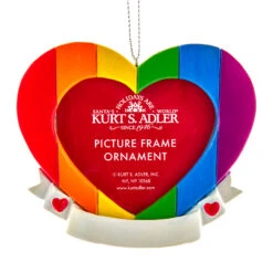 Kurt Adler Pride Picture Frame Personalized Christmas Ornament D4210 -Christmas Central d4210 20689.1653336278