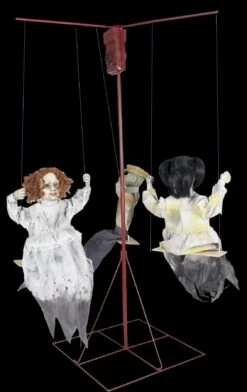 "Ghostly Go Round - Creepy Dolls" Animated Halloween Props - 3 Dolls