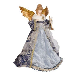 Kurt Adler 17" Indigo Blue Delft Angel Christmas Tree Topper J6099 -Christmas Central j6099 01 06554.1653408818