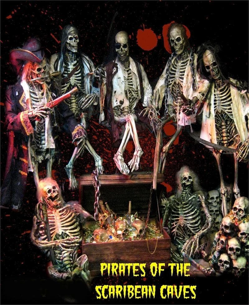 "Pirates Of The Scaribean Caves" Skeleton Halloween Props 1 "Pirates Of The Scaribean Caves" Skeleton Halloween Props