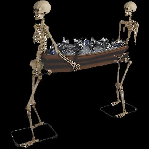 Poseable Skeletons Carrying Coffin Halloween Decoration 1 Poseable Skeletons Carrying Coffin Halloween Decoration