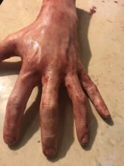 "Severed Left Male Hand - Silicone" Human Body Part Halloween Prop -Christmas Central severed left male hand silicone human body part halloween prop 11943712882736