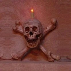 "Skull/Femur Bone Wall Sconce" Haunted House Lighting -Christmas Central skull femur bone wall sconce haunted house lighting 8180007105