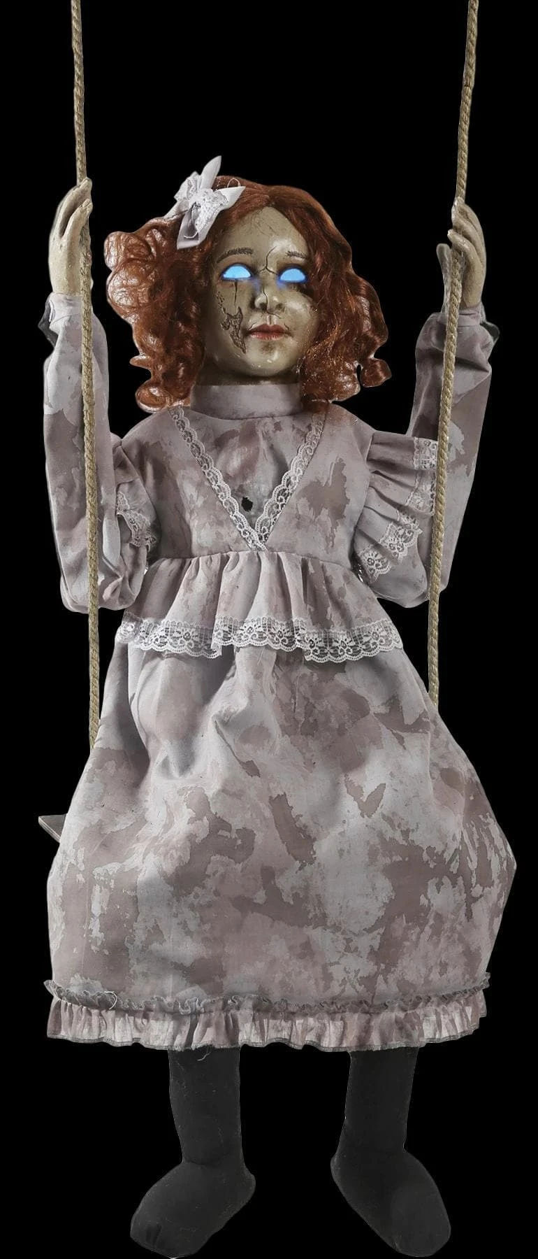 "Swinging Decrepit Doll" Electric Animated Halloween Prop 1 "Swinging Decrepit Doll" Electric Animated Halloween Prop